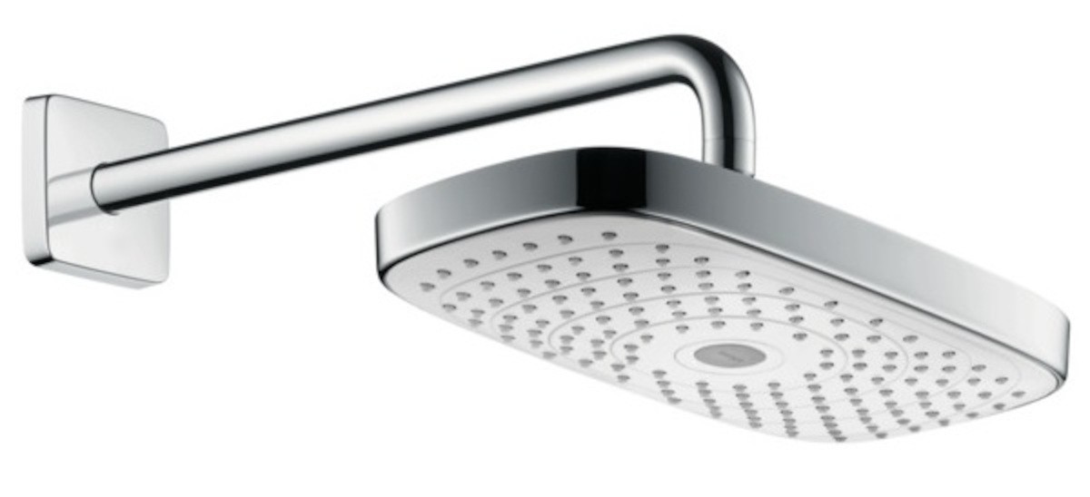 Hlavová sprcha Hansgrohe Raindance Select E na stěnu včetně sprchového ramena bílá/chrom 27385400