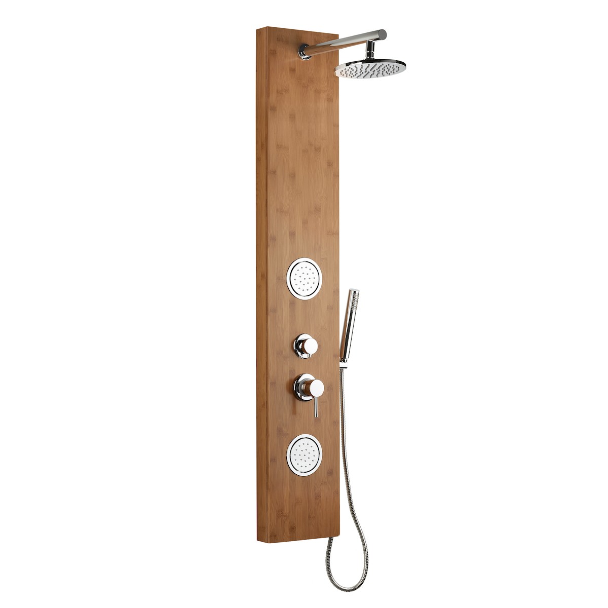 Sprchový panel Anima Bamboo Shower na stěnu s pákovou baterií bambus BAMBOOSHOWER