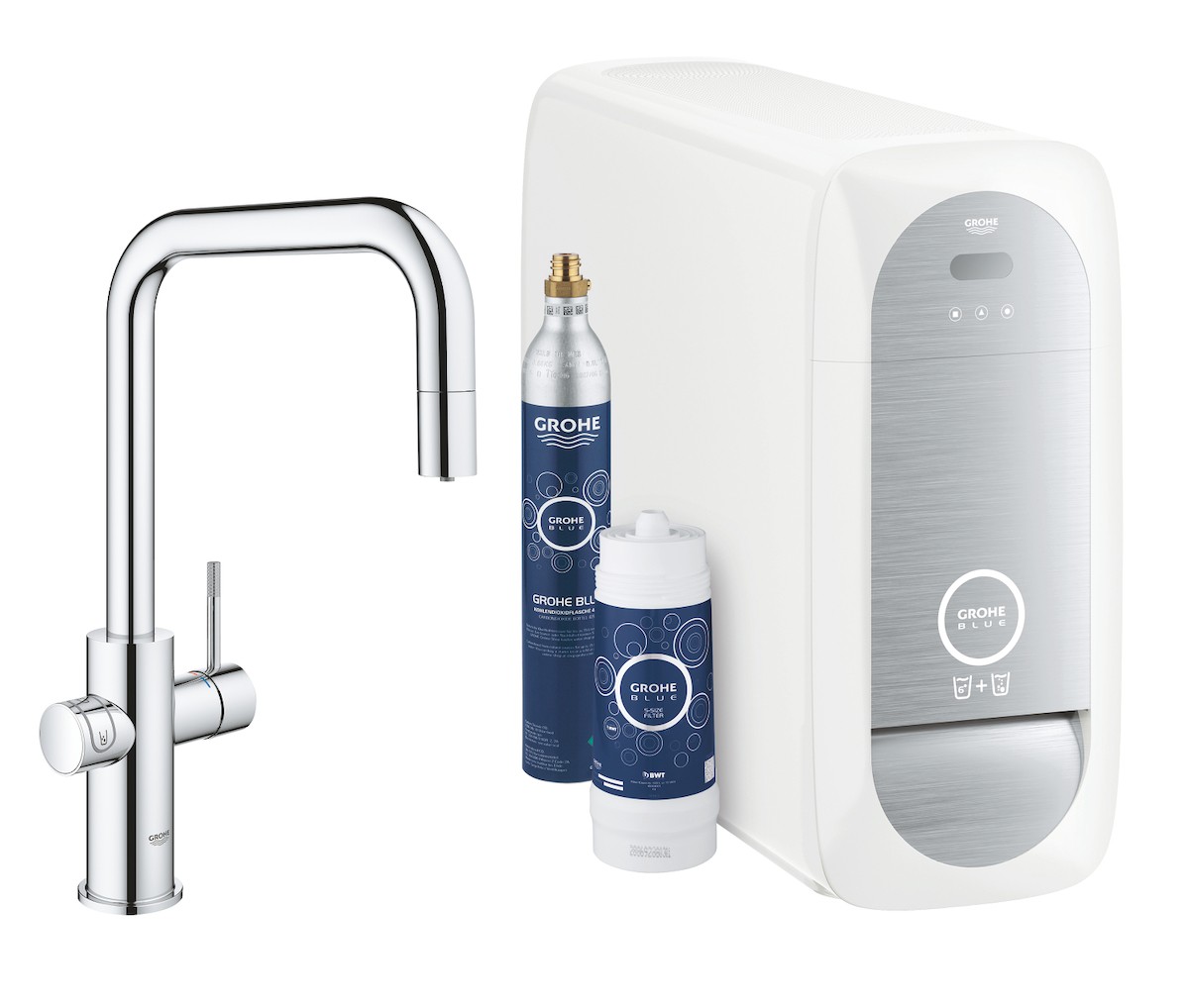 Dřezová baterie Grohe Blue Home s vytahovací sprškou chrom 31543000