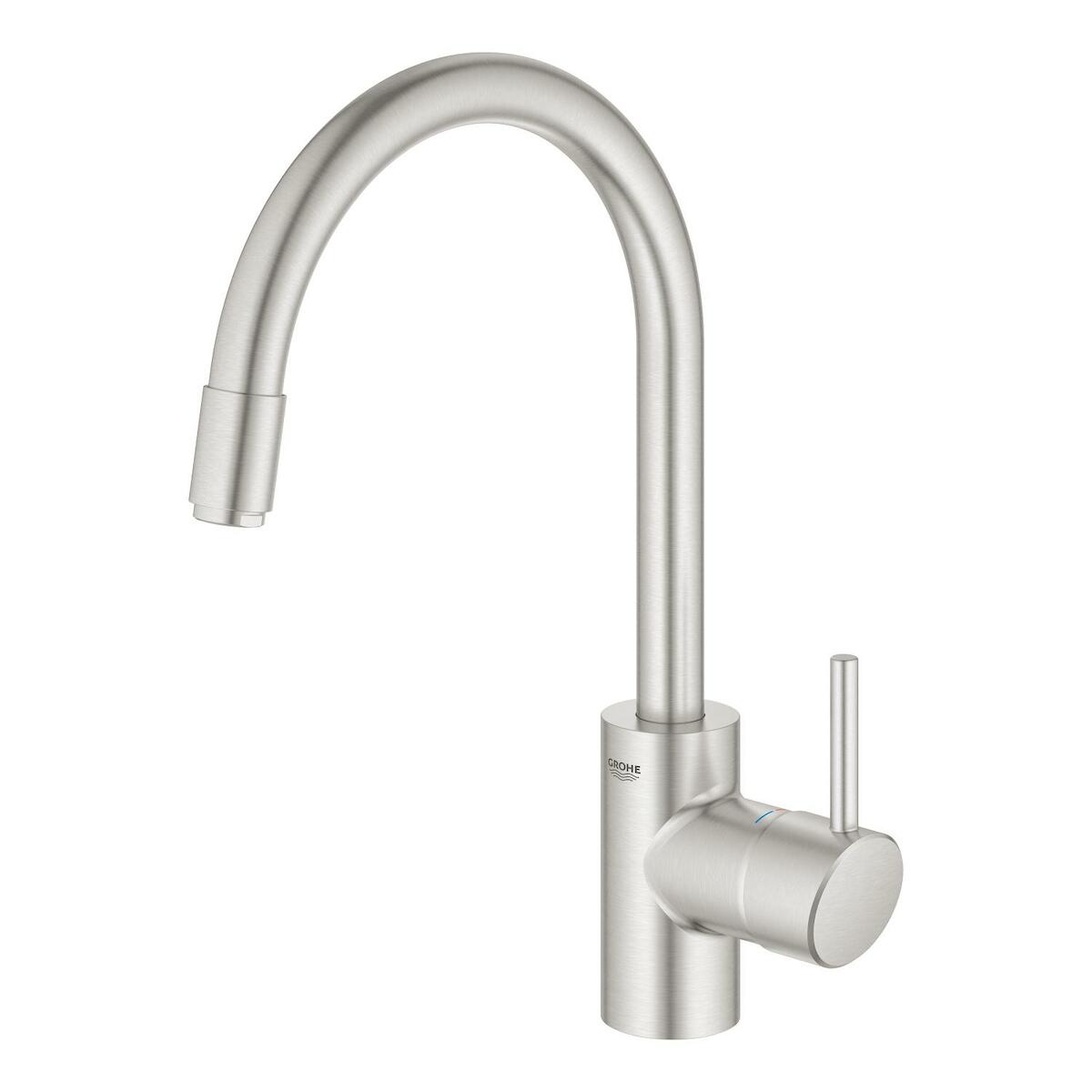 Dřezová baterie Grohe Concetto New s vytahovací sprškou supersteel 32663DC3