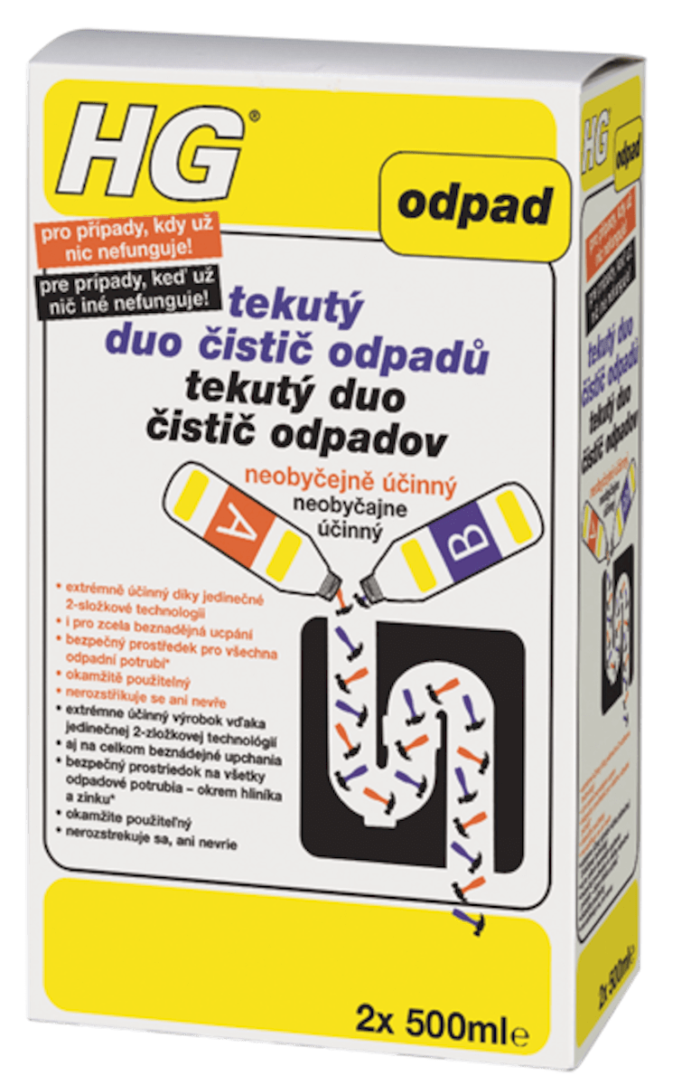 HG Tekutý DUO čistič odpadů 2x500ml HGTDCO