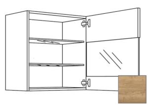 Kuchyňská skříňka horní Naturel Sente24 s dvířky 45x72x35 cm dub sierra 405.WGLS451R