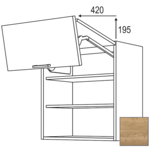 Kuchyňská skříňka horní Naturel Sente24 zlamovací 60x72x35 cm dub sierra 405.WFL601