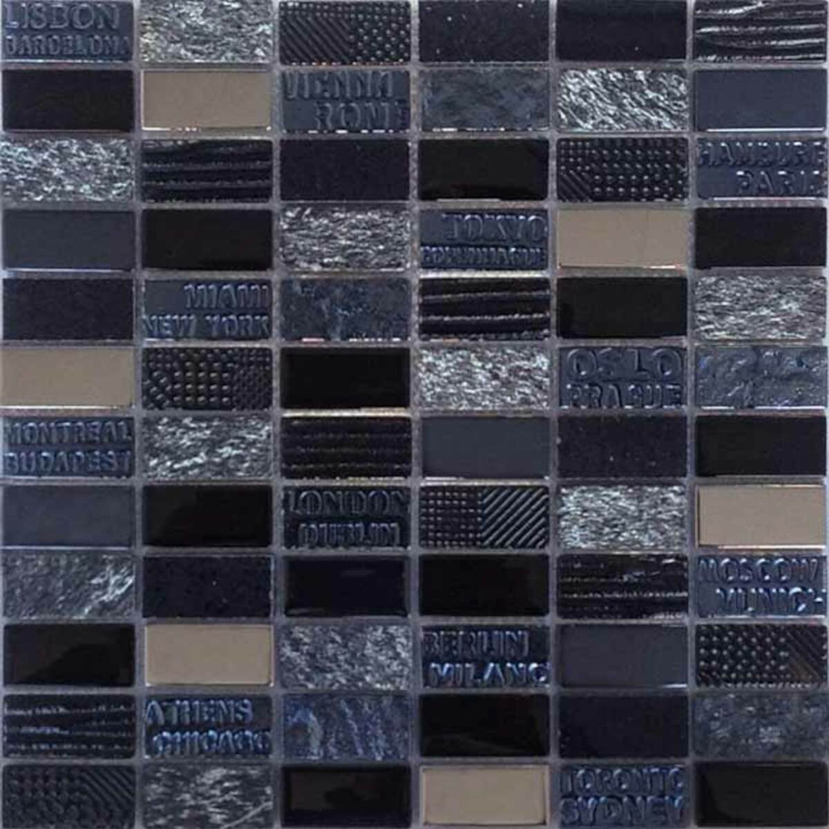 Mozaika Mosavit City negro 30x30 cm mat / lesk MOSCITYNE