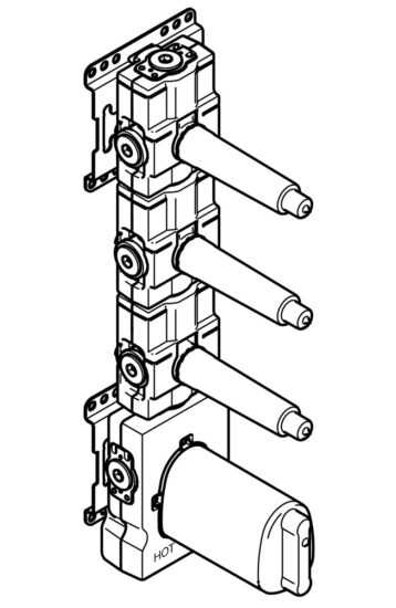 Podomítkový termostatický modul Dornbracht xTool se 3 ventily 3/4" 3553197090