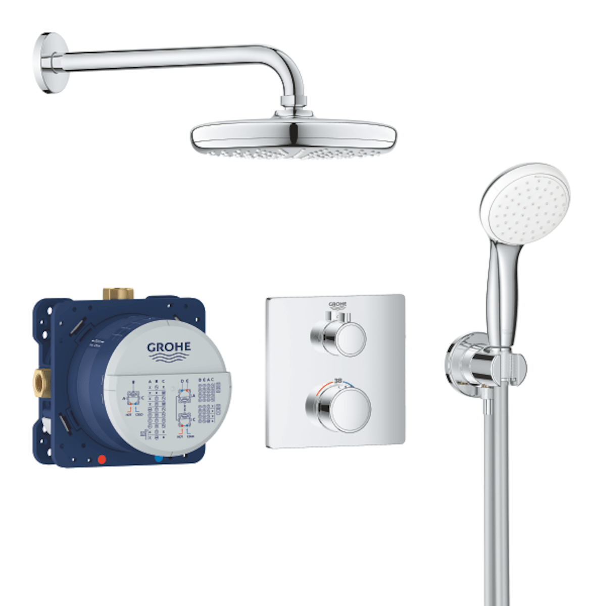 Sprchový systém Grohe Grohtherm včetně podomítkového tělesa chrom 34729000