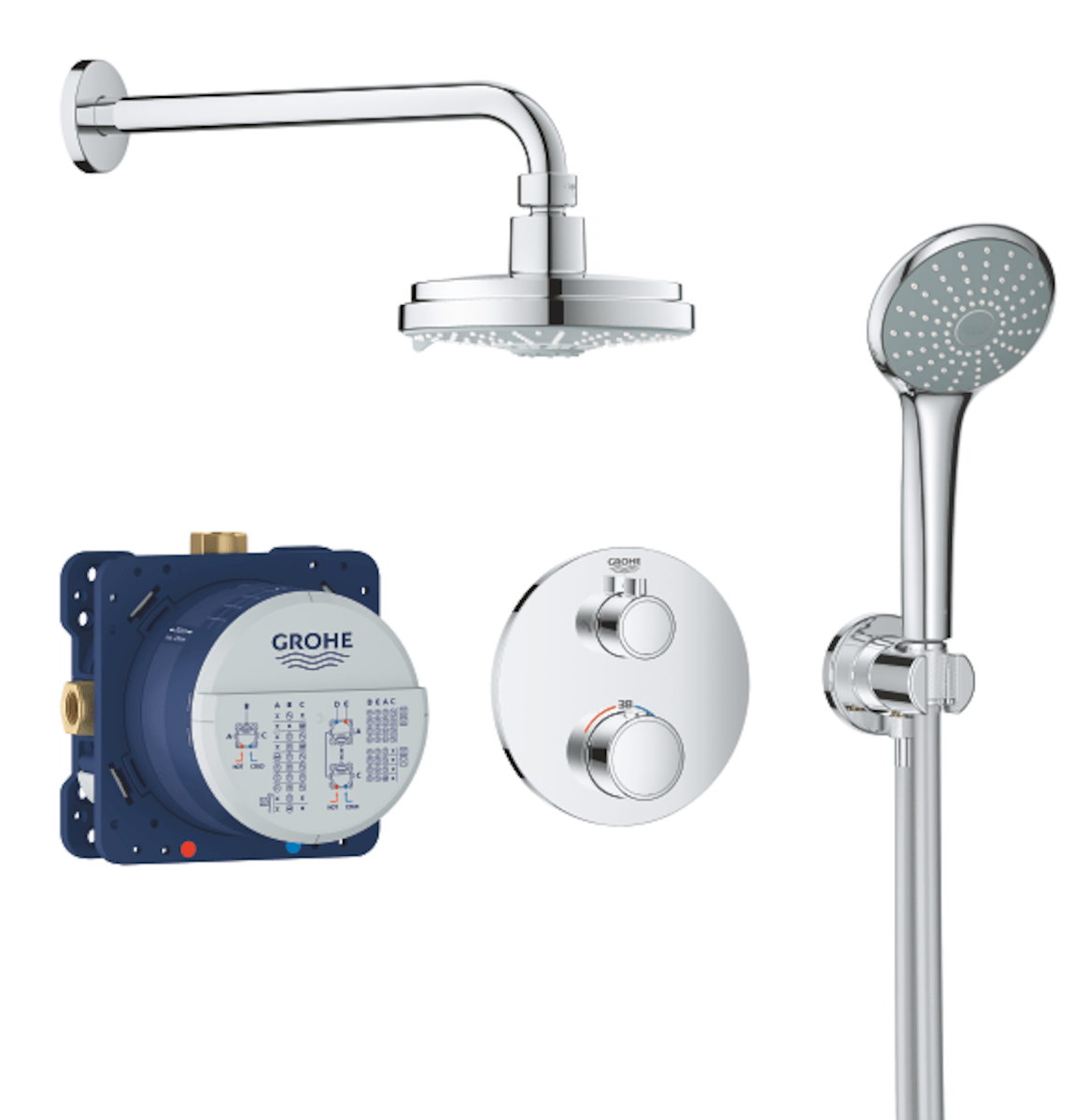 Sprchový systém Grohe Grohtherm včetně podomítkového tělesa chrom 34735000