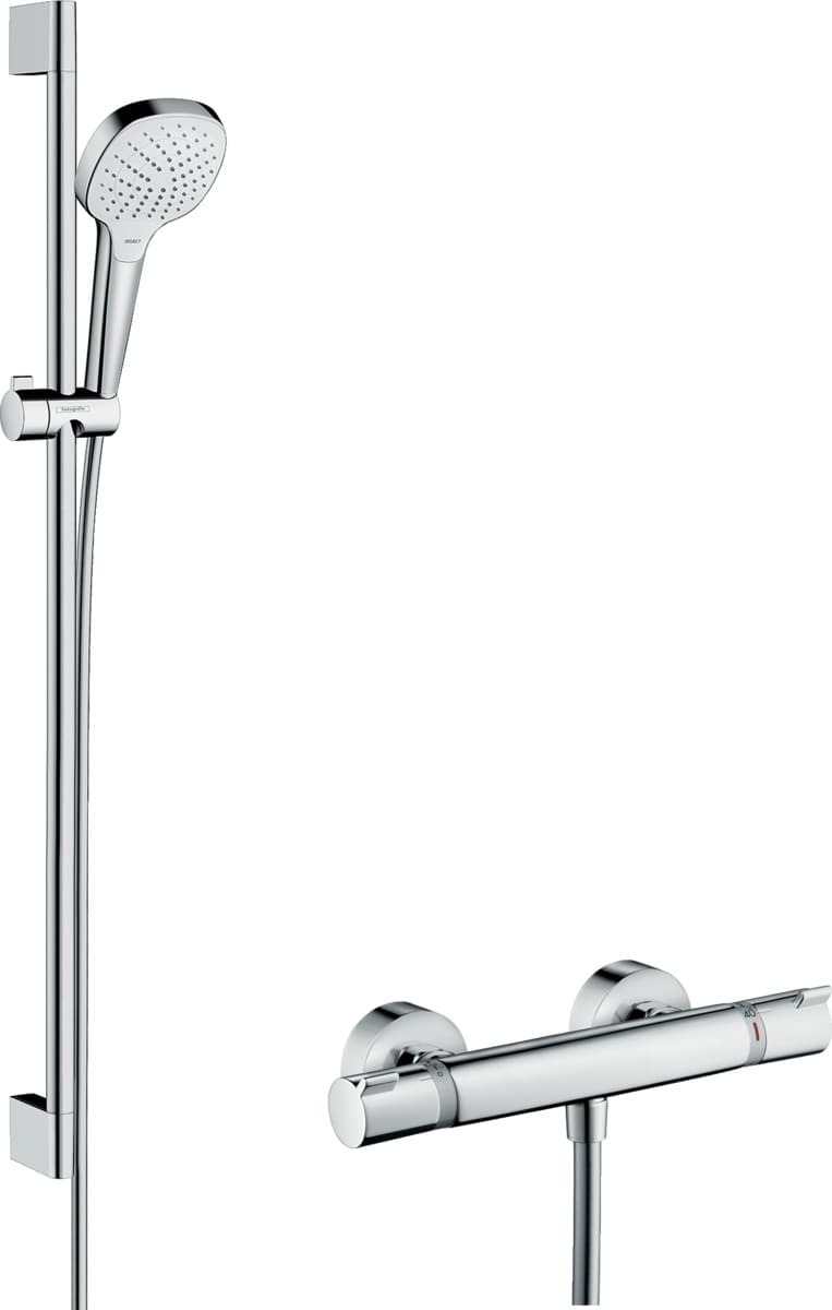 Sprchový systém Hansgrohe Raindance Select E na stěnu s termostatickou baterií bílá/chrom 27082400