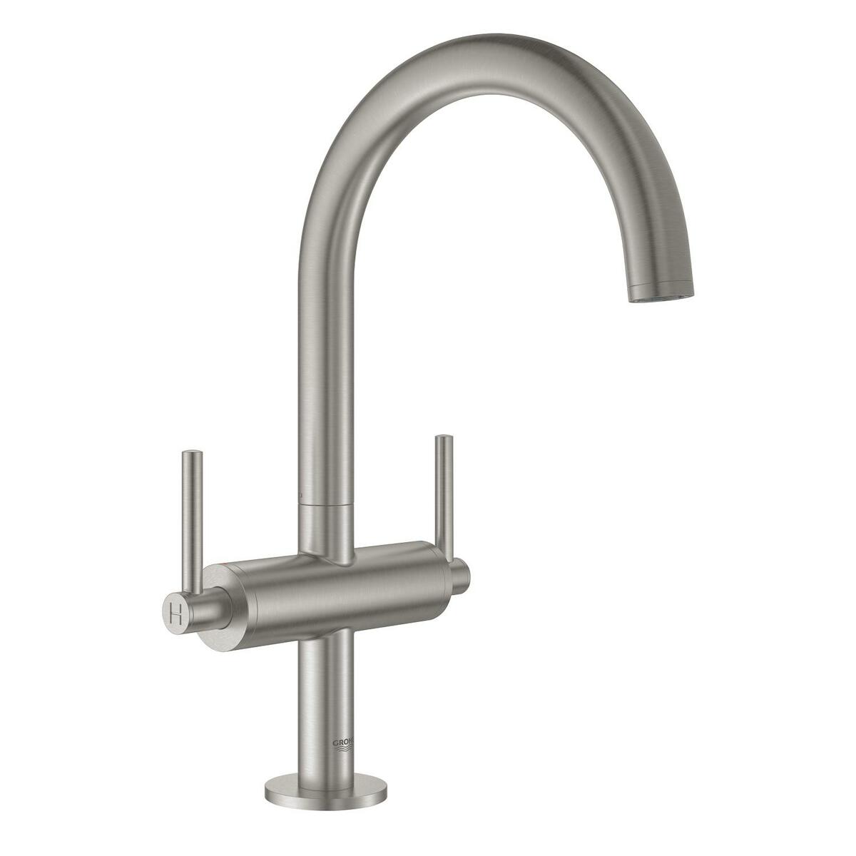 Umyvadlová baterie Grohe Atrio s clic-clacem supersteel 21022DC3