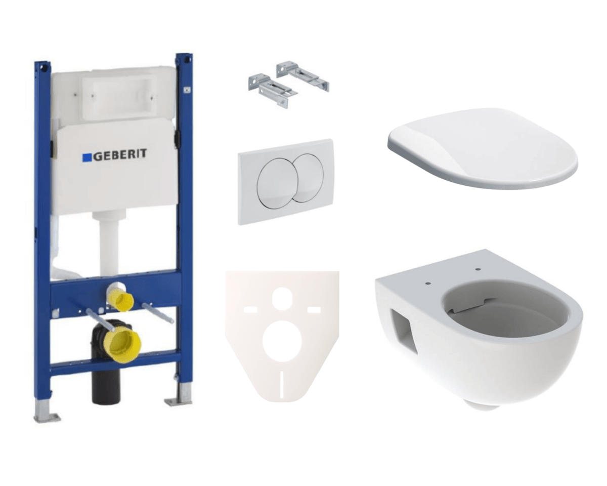 Závěsný set WC Geberit Selnova + modul Geberit Duofix s tlačítkem Delta 20 (bílá lesk) SIKOGES5S0