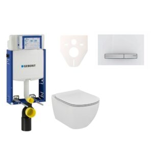 Závěsný set WC Ideal Standard TESI Rimless + modul Geberit Kombifix s tlačítkem Sigma 50 (alpská bílá) 110.302.00.5 NE8