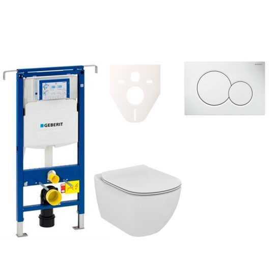 Závěsný set WC Ideal Standard Tesi + modul Geberit Duofix Speciál s tlačítkem Sigma 01 (bílé) 111.355.00.5 NF1