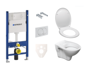 Závěsný set WC S-line + modul Geberit Duofix s tlačítkem Delta 20 bílé SIKOGES5D0