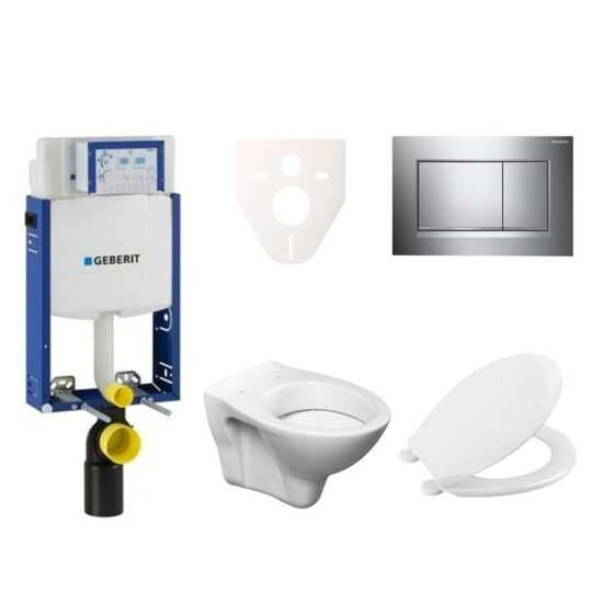 Závěsný set WC S-line + modul Geberit Kombifix s tlačítkem Sigma 30 (chrom lesk/mat) 110.302.00.5 NR6