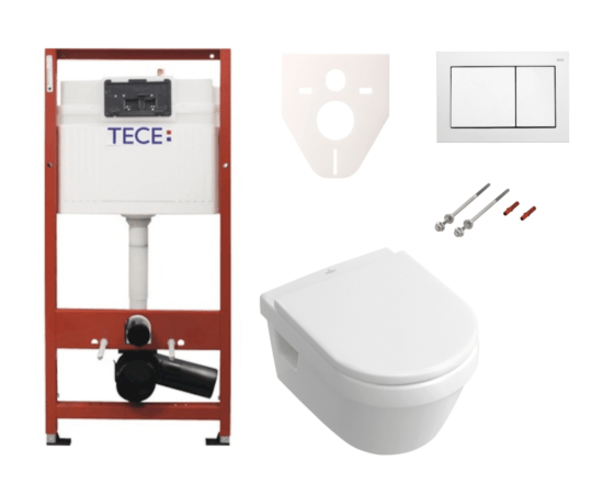 Závěsný set WC Villeroy & Boch Omnia Architectura + modul TECE s tlačítkem TECEbase (bílá) SIKOTSB0